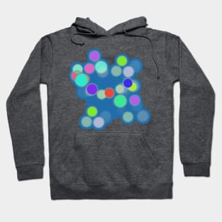 Glowing Circles on Blue Hoodie